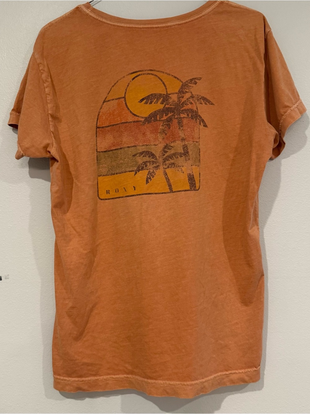 Roxy Washed Orange Short Sleeve Logo Tee - Picture 2 of 5